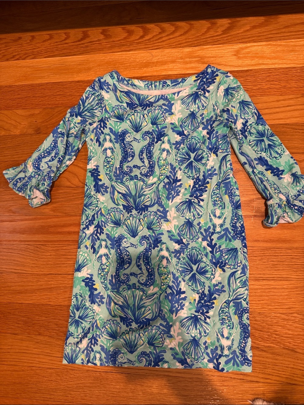 Lilly Pulitzer Blue & Aqua Sea Print Dress